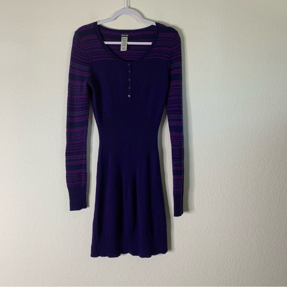 Patagonia womens Rios secret long sleeve lambswool sweater dress M